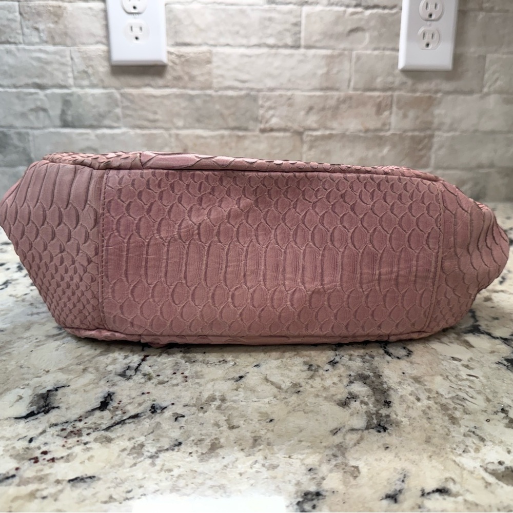 Furla Euc Python Leather Pink Hobo Drawstring Bag - image 5